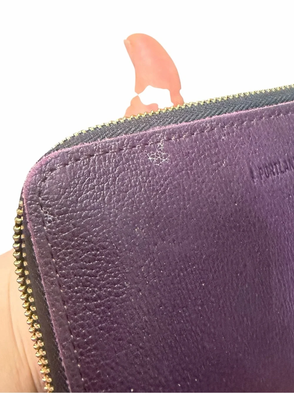 Portland Leather Goods Plum Leather Zip Wallet